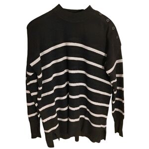 Polo Ralph Lauren Mock Neck Striped Knitted Nautical Button Sweater